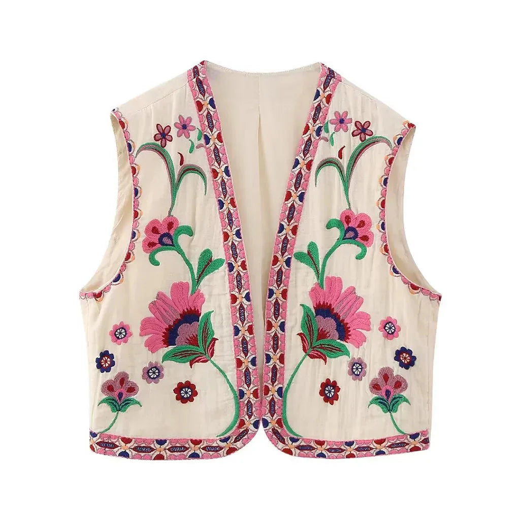 Vivienne Women's Floral Boho Vest