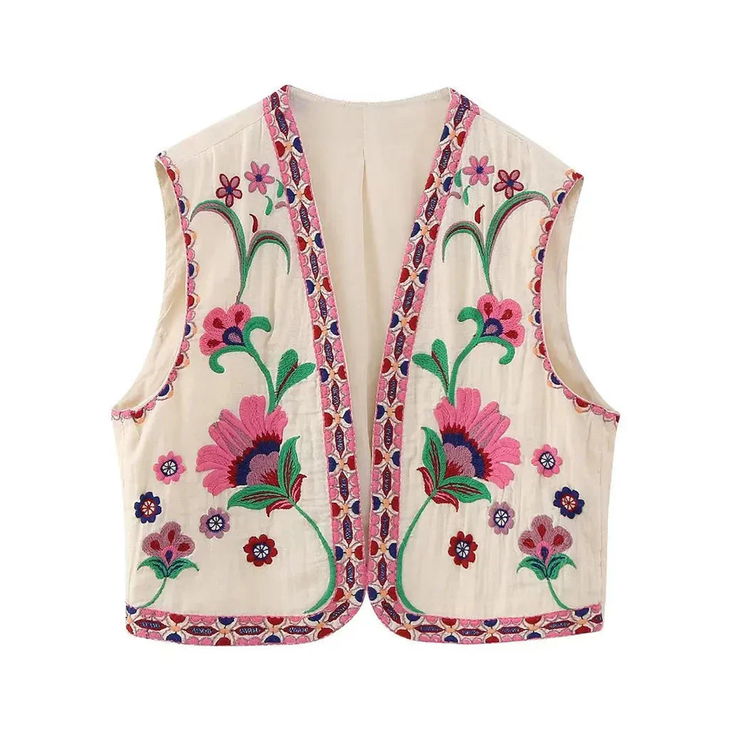 Women's Embroidered Boho Vest