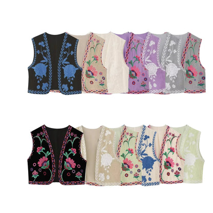 Women's Embroidered Boho Vest