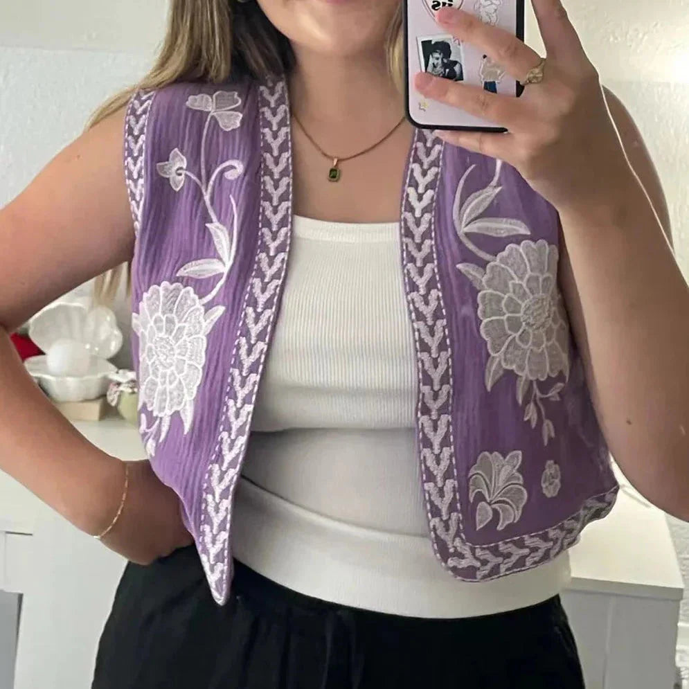 Vivienne Women's Floral Boho Vest