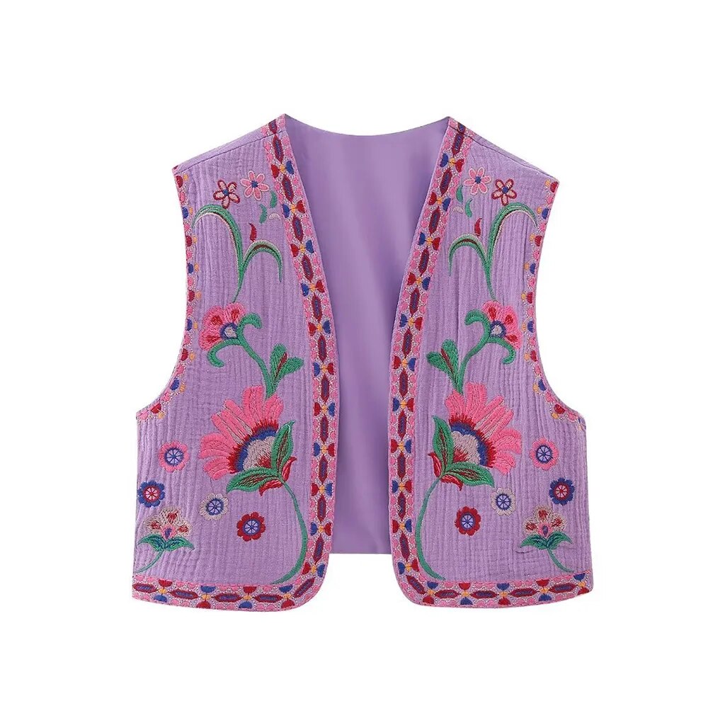 Women's Embroidered Boho Vest
