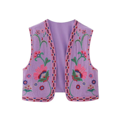 Women's Embroidered Boho Vest