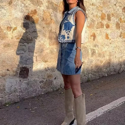 Vivienne Women's Floral Boho Vest