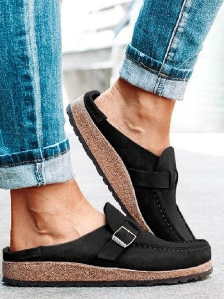 Women's Slip-On Loafers Buckle Strap