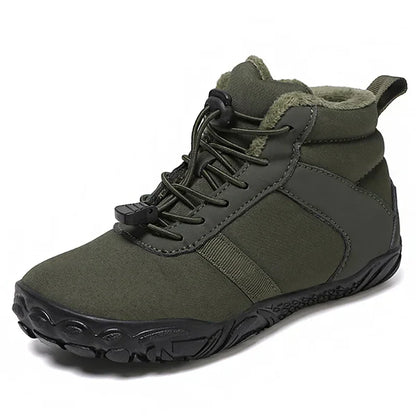Kids Waterproof Barefoot Snow Boots Wide Toe Warm Fur Lined Outdoor Winter Sneakers