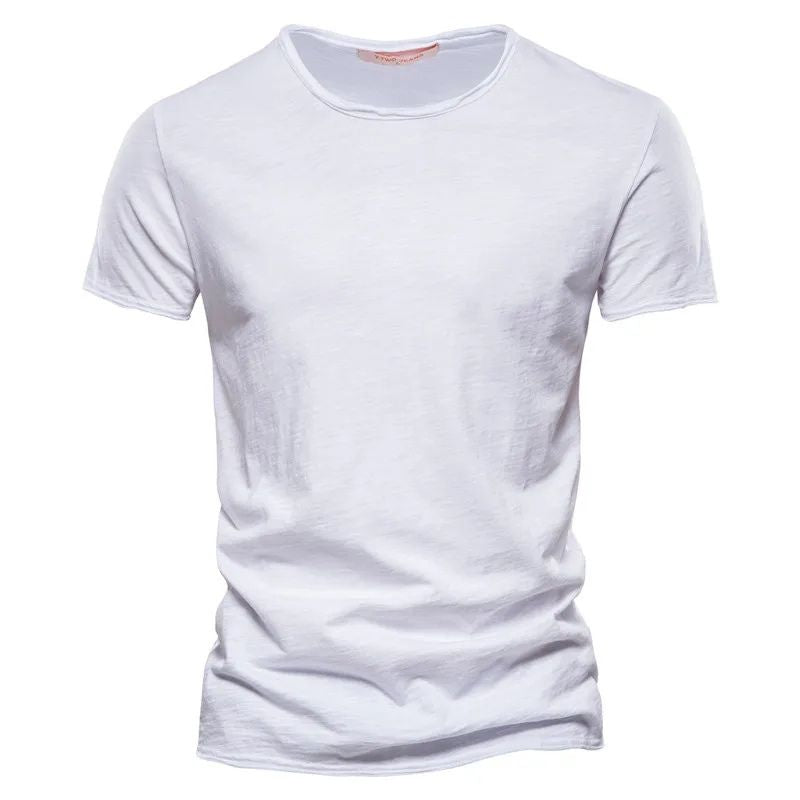 Men's Cotton T-Shirt Breathable Summer White