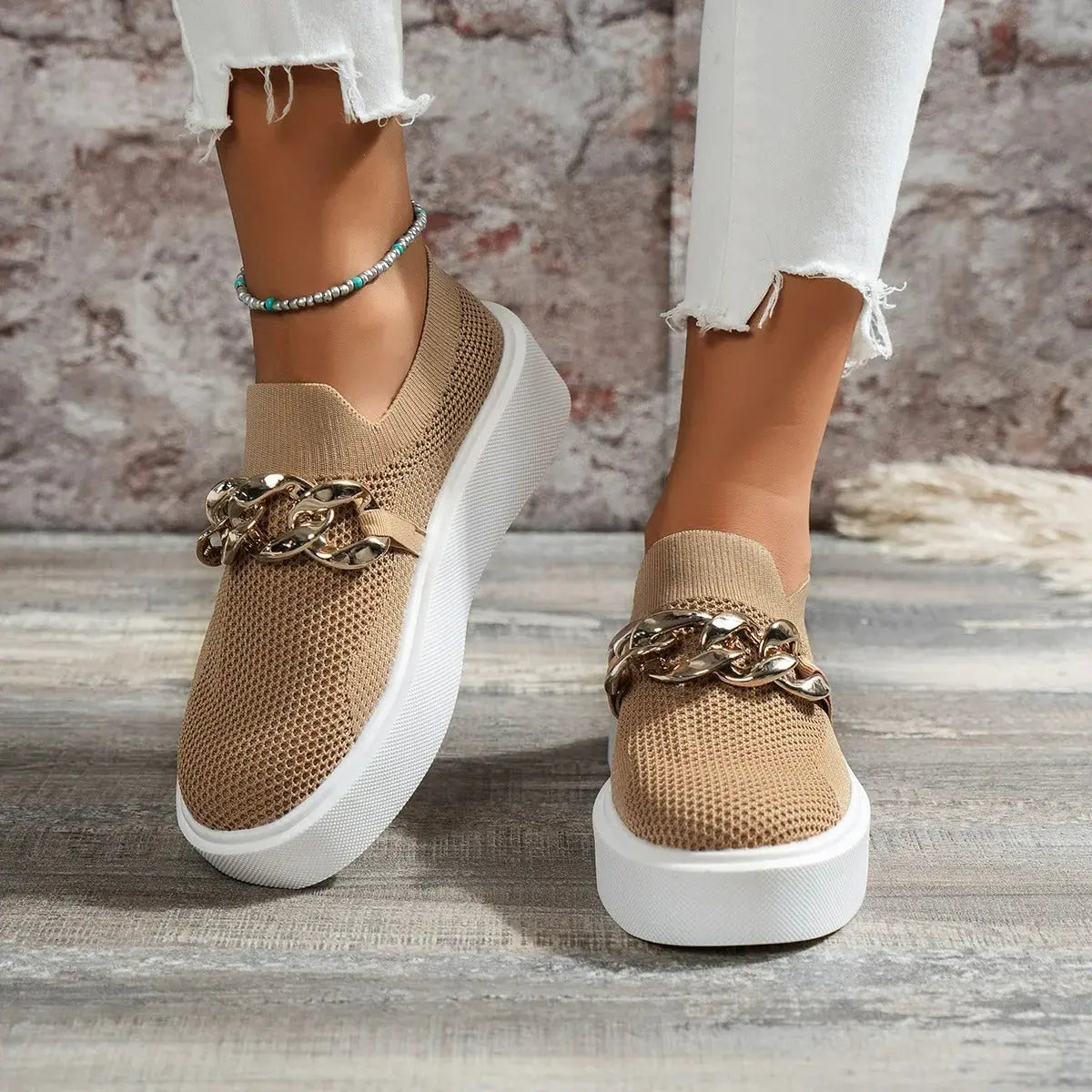 Women's Breathable Slip-On Sneakers Comfortable - 
Fashinoza