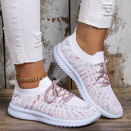 Women's Breathable Knit Sneakers Lightweight Comfort - 
Fashinoza