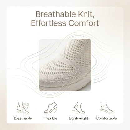 Women's Slip-On Flats Lightweight Breathable Knit Beige