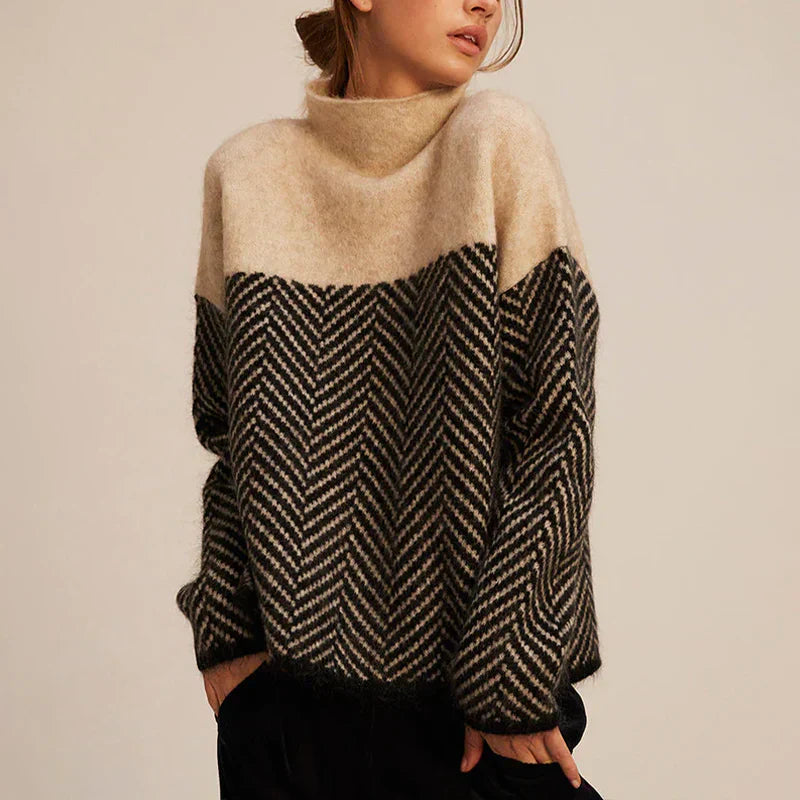 Women's Contrast Sweater - Fashinoza