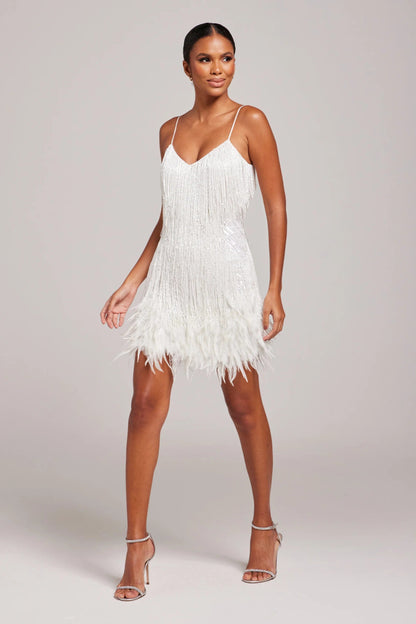 Fringe Sequin Cocktail Mini Dress