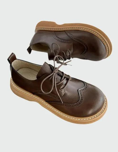 Brogue Style Oxford Shoes for Women – Wide-Fit Comfort & Elegant Design-Caliboot