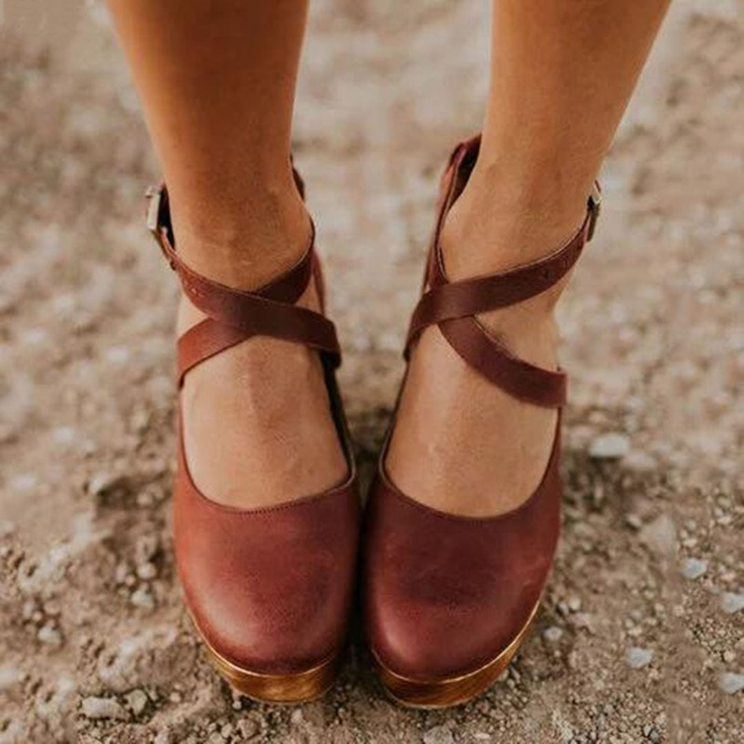 Women's Mary Jane Platform Shoes Buckle Strap