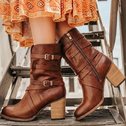 Vintage Mid-Calf Boots for Women – Chic & Comfortable Style Caliboot