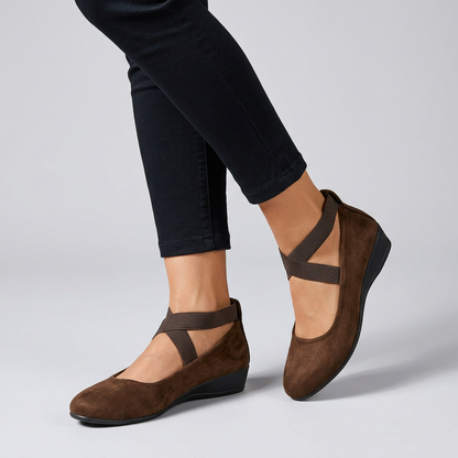 Women's Orthopedic Flats Cross-Strap Support