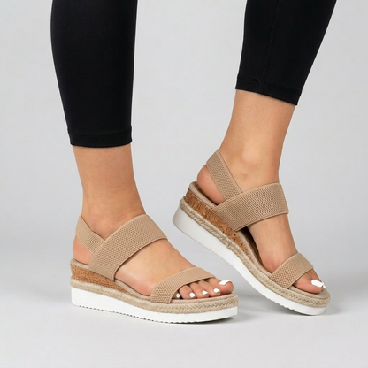Women's Comfort Wedge Sandals Elastic Straps - 
Fashinoza