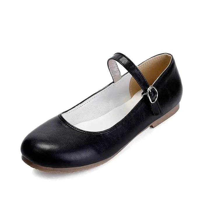 Buckle Strap Black Ballet Flats for Women – Stylish & Comfortable Everyday Footwear