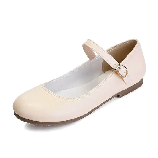 Women's Black Ballet Flats Leather Comfortable - 
Fashinoza