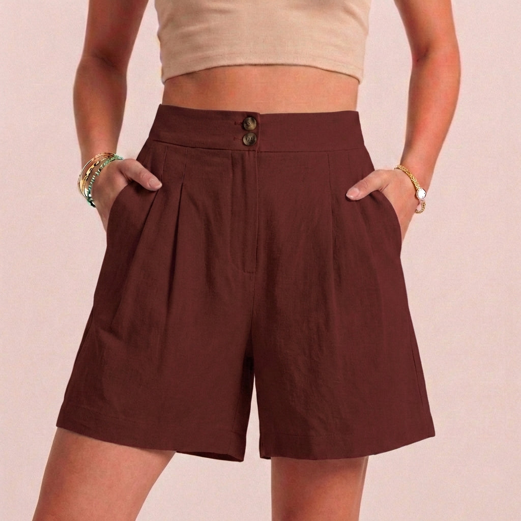 Women's Paperbag Waist Shorts Tailored Pockets