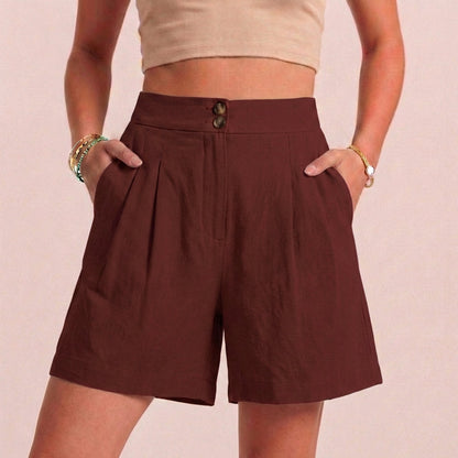 Women's Paperbag Waist Shorts Tailored Pockets