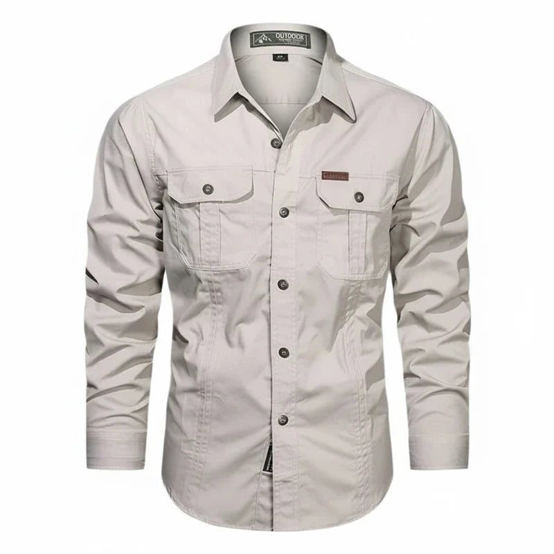 Men's Button Down Long Sleeve Shirt - Fashinoza
