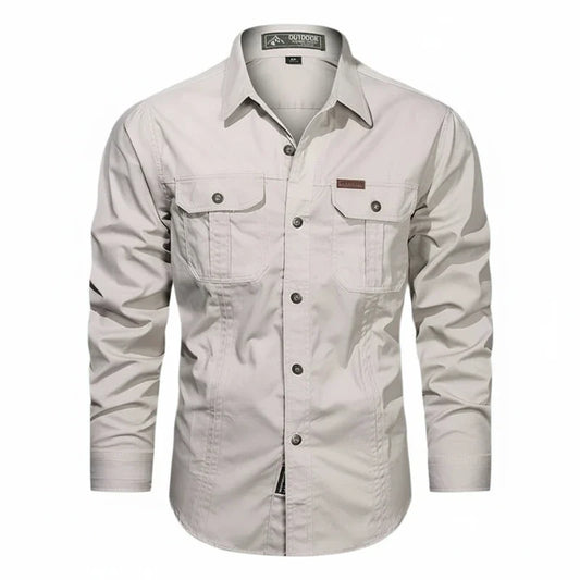 Men's Button Down Long Sleeve Shirt - Fashinoza