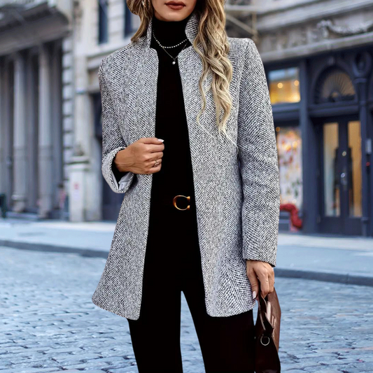 Women's Ankle Coat Single Row Button Notch Lapel - Fashinoza