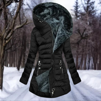 Women's Plush Coat Soft Elegant Black