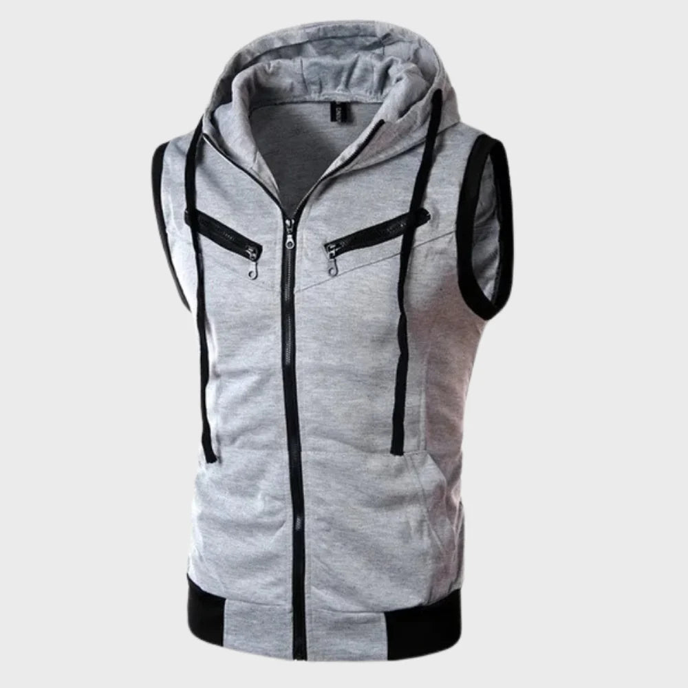 Men's Sleeveless Hooded Vest - Fashinoza