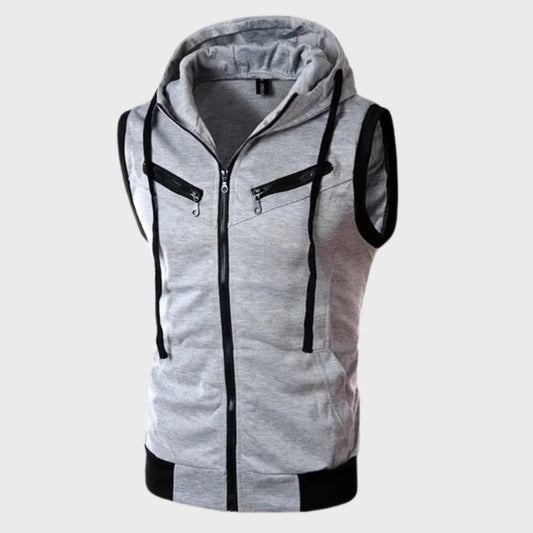Men's Sleeveless Hooded Vest - Fashinoza