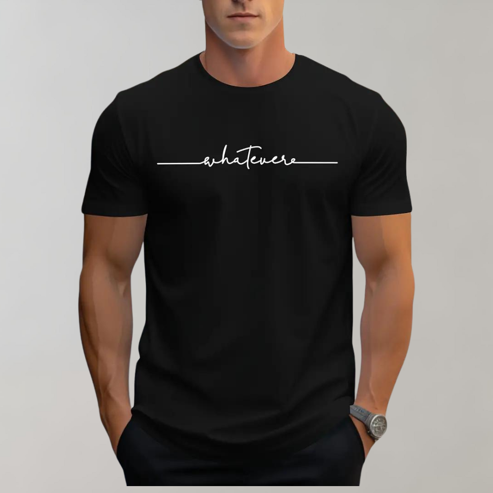 Men's Casual T-Shirt Crew Neck Minimalist Print - Fashinoza