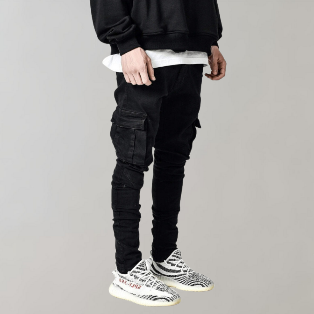 Men's Casual Cargo Pants Cotton Relaxed Fit Beige - Fashinoza