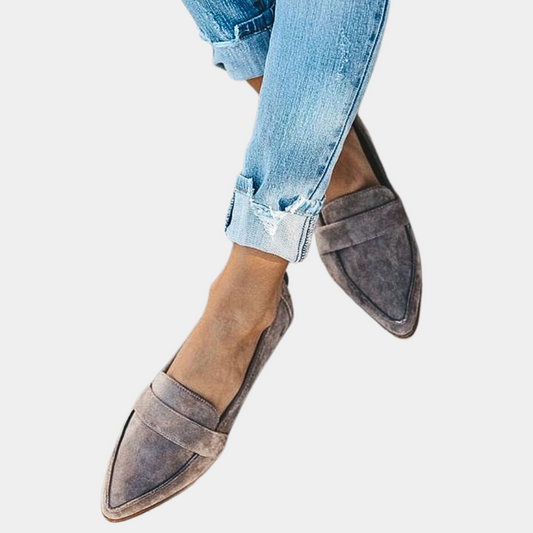 Women's Suede Loafers Slip On - Fashinoza