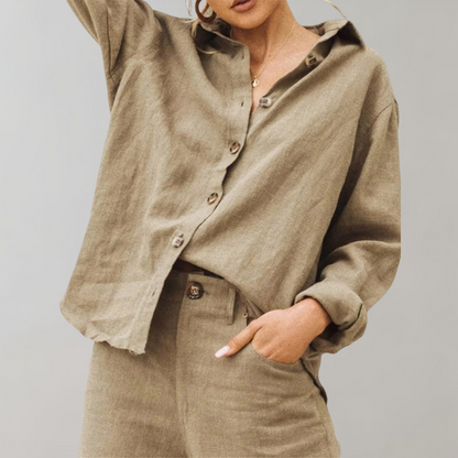Women's Linen Blouse Vintage Style