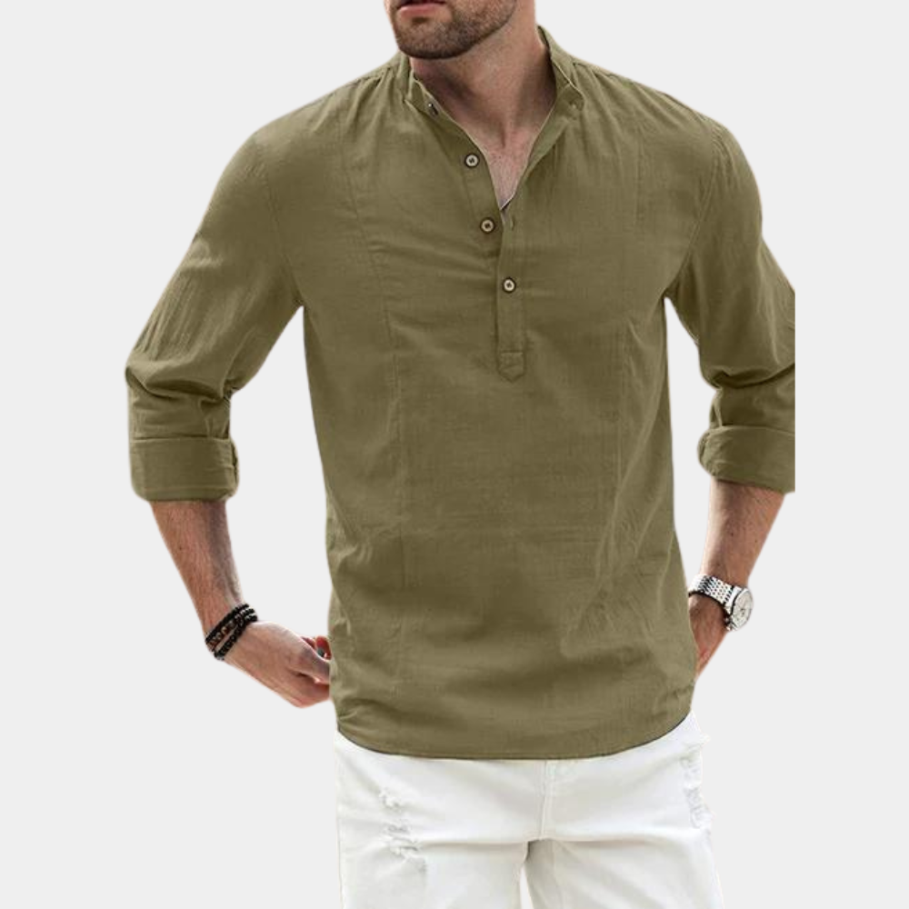 Men's Long Sleeve Casual Cotton Shirt