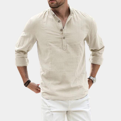Men's Long Sleeve Casual Cotton Shirt