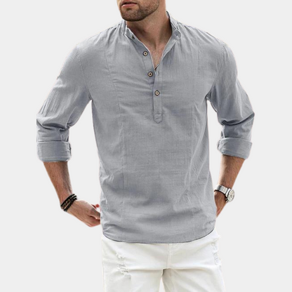 Men's Long Sleeve Casual Cotton Shirt
