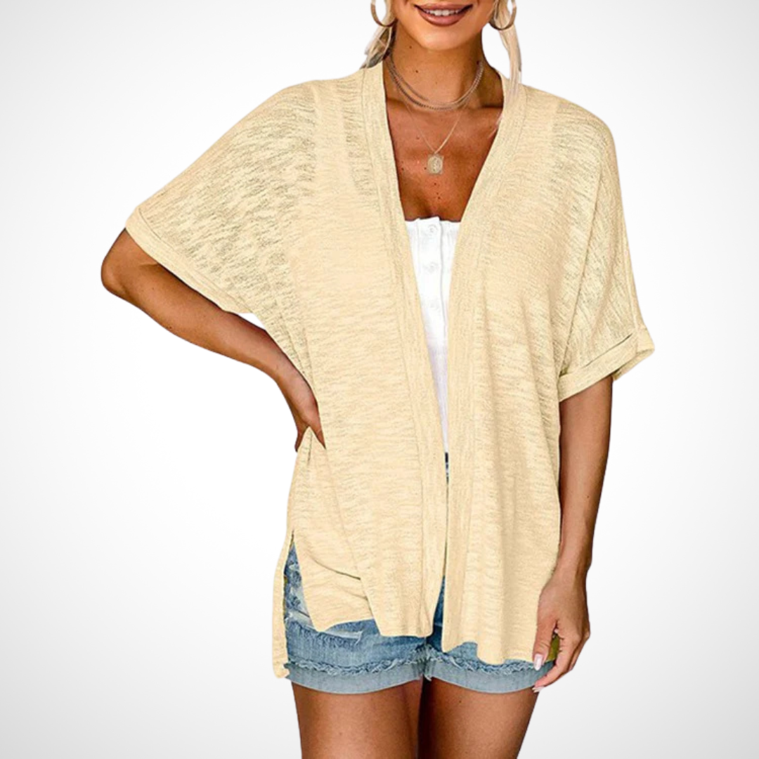Women's Short Sleeve Cardigan Flowy - Fashinoza