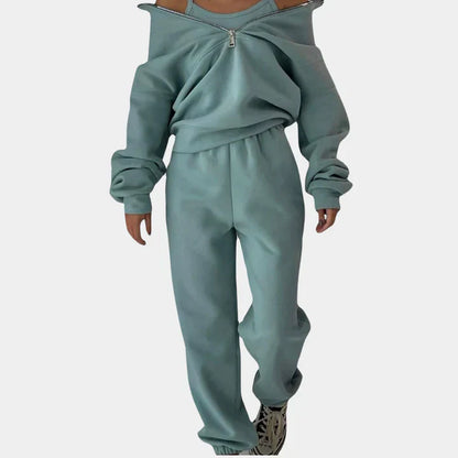 Women's Pullover Tracksuit Zipper Front