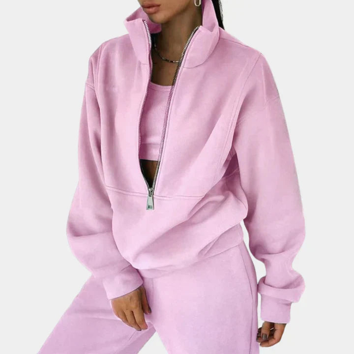 Women's Pullover Tracksuit Zipper Front