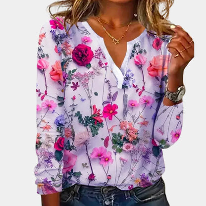 Women's Floral Blouse Casual Cotton