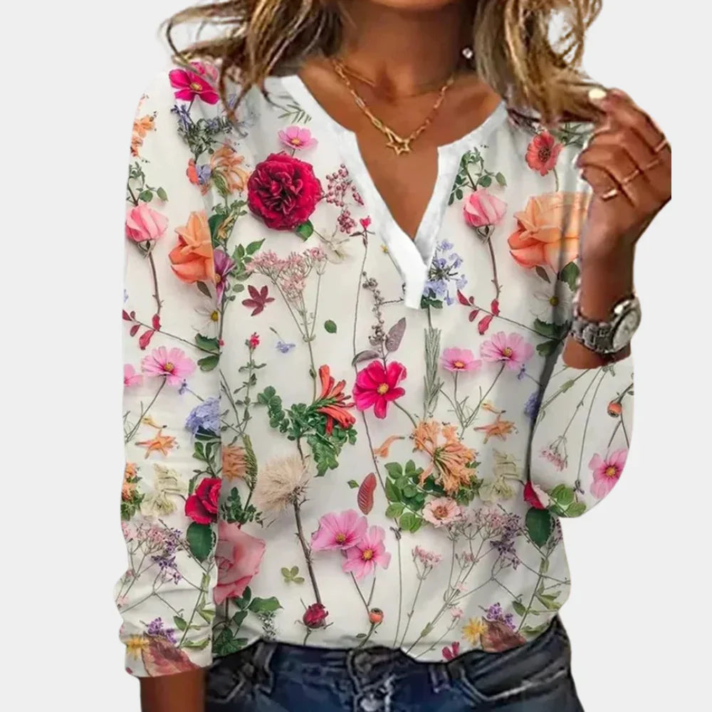 Women's Floral Blouse Casual Cotton