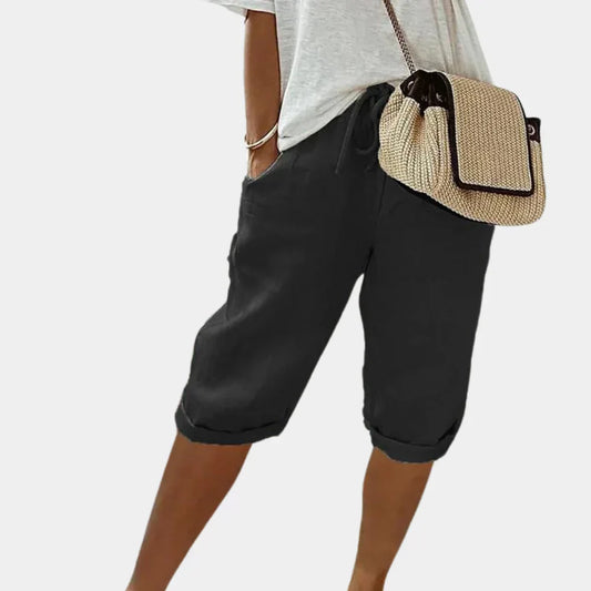 Women's Linen Blend Shorts - Fashinoza