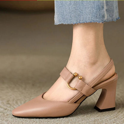 Women's Slingback Mary Jane Shoes Rounded Toe