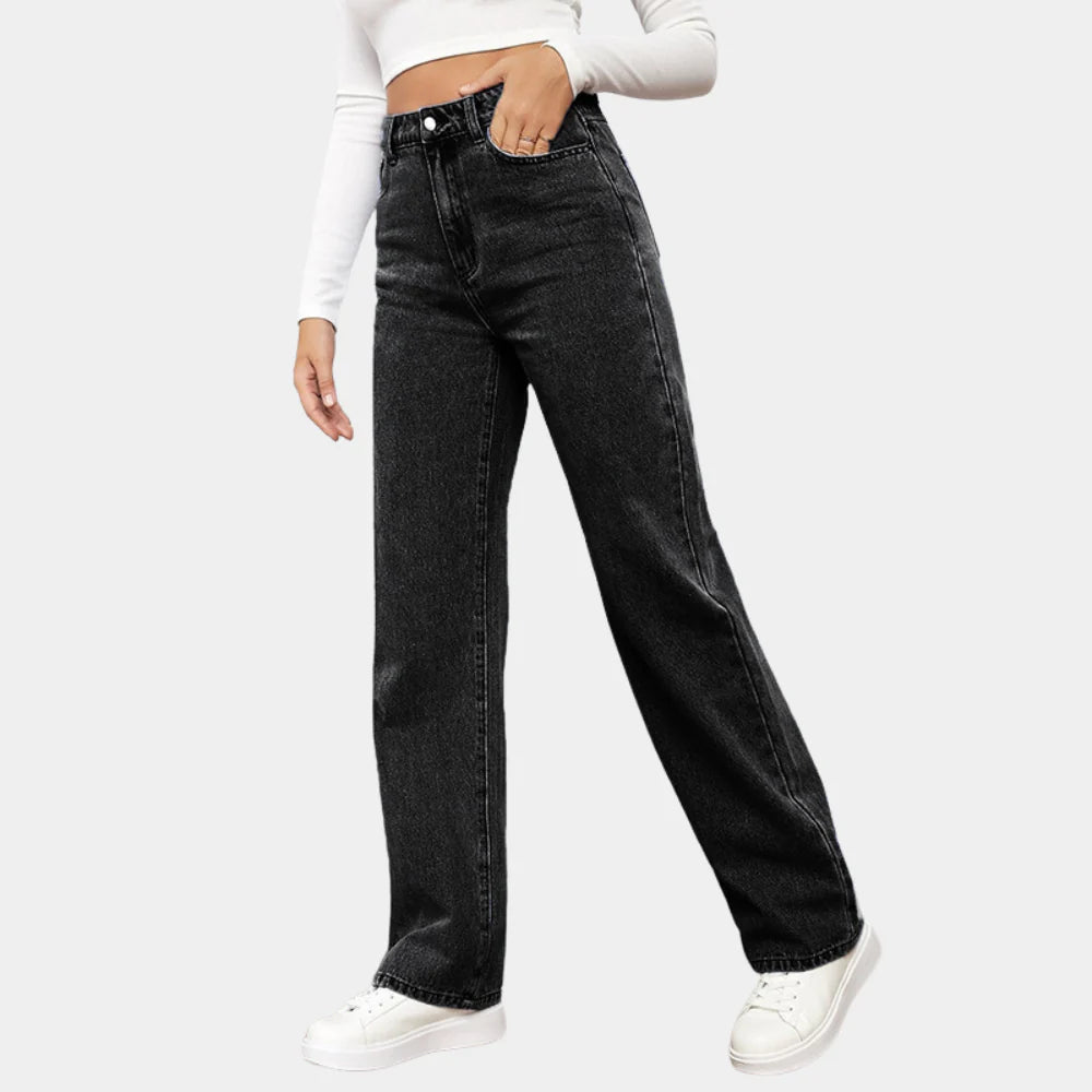 Women's Baggy Jeans Casual Cotton Blue - Fashinoza