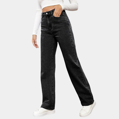 Women's Baggy Jeans Casual Cotton Blue - Fashinoza
