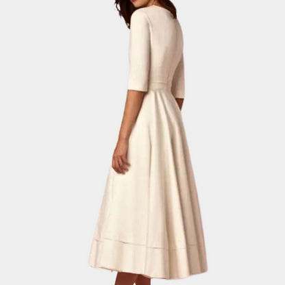 Women's A-Line Midi Dress Elegant
