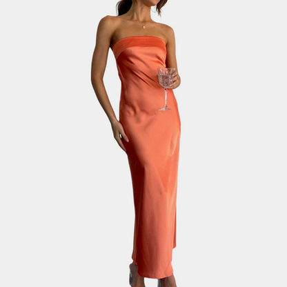 Elegant Strapless Long Evening Dress