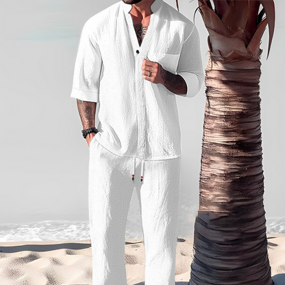 Men's Linen Tracksuit 2-Piece Classic Comfortable Set