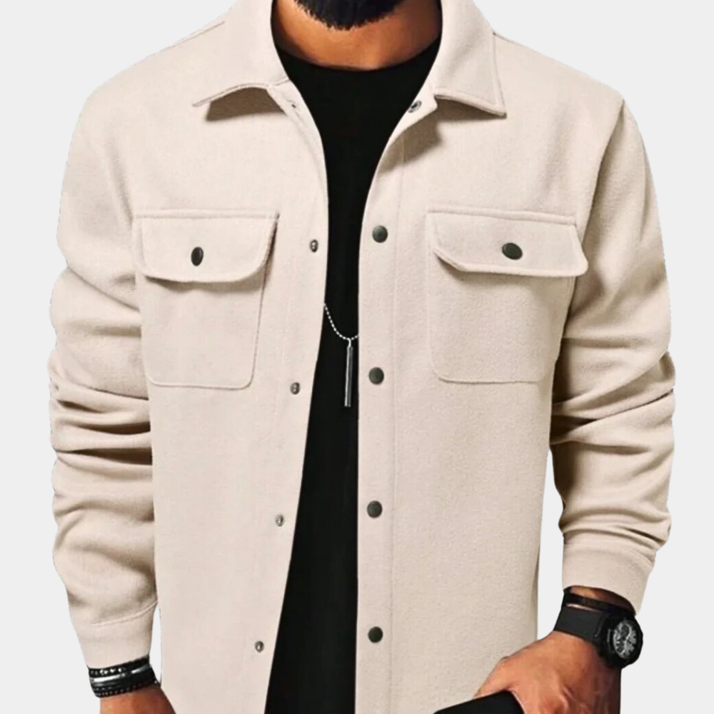Men's Button Down Jacket Cotton Casual